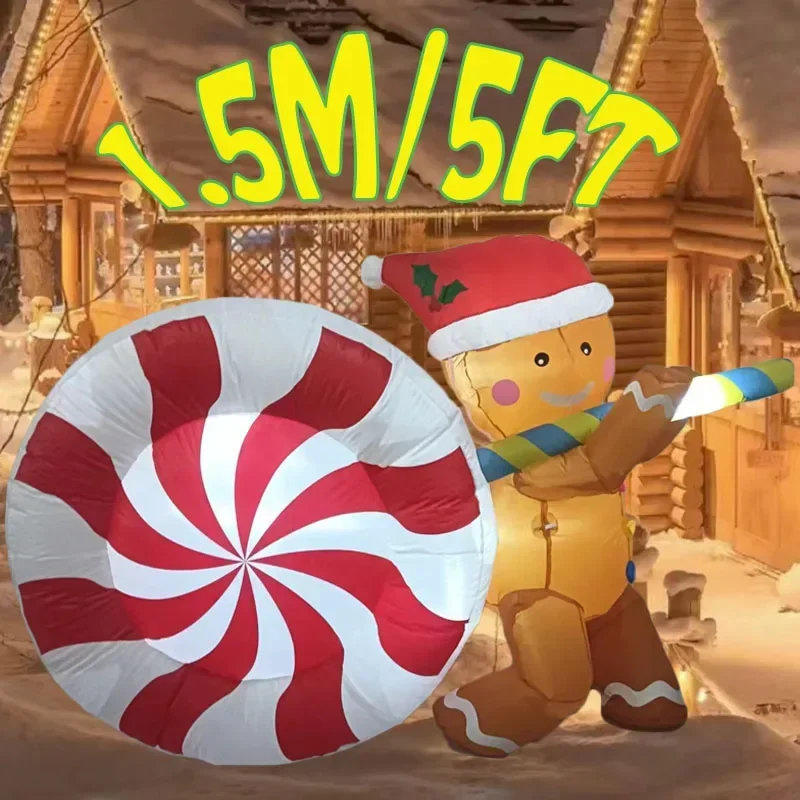 5 футов на рождественские украшения, надувная игрушка, пряничный человечек, конфеты со светодиодной подсветкой, рождественская вечеринка, реквизит для внутреннего и наружного двора, орнамент
5 футов на рождественские украшения, надувная игрушка, пряничный человечек, конфеты со светодиодной подсветкой, рождественская вечеринка, реквизит для внутреннего и наружного двора, орнамент