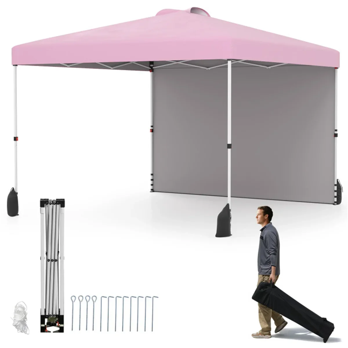 Instant Pop Up Canopy Tent 10x10 with Side Wall Lightweight Portable Outdoor Shelter Perfect Events Beach Parties Camping 
Instant Pop Up Canopy Tent 10x10 with Side Wall Lightweight Portable Outdoor Shelter Perfect Events Beach Parties Camping