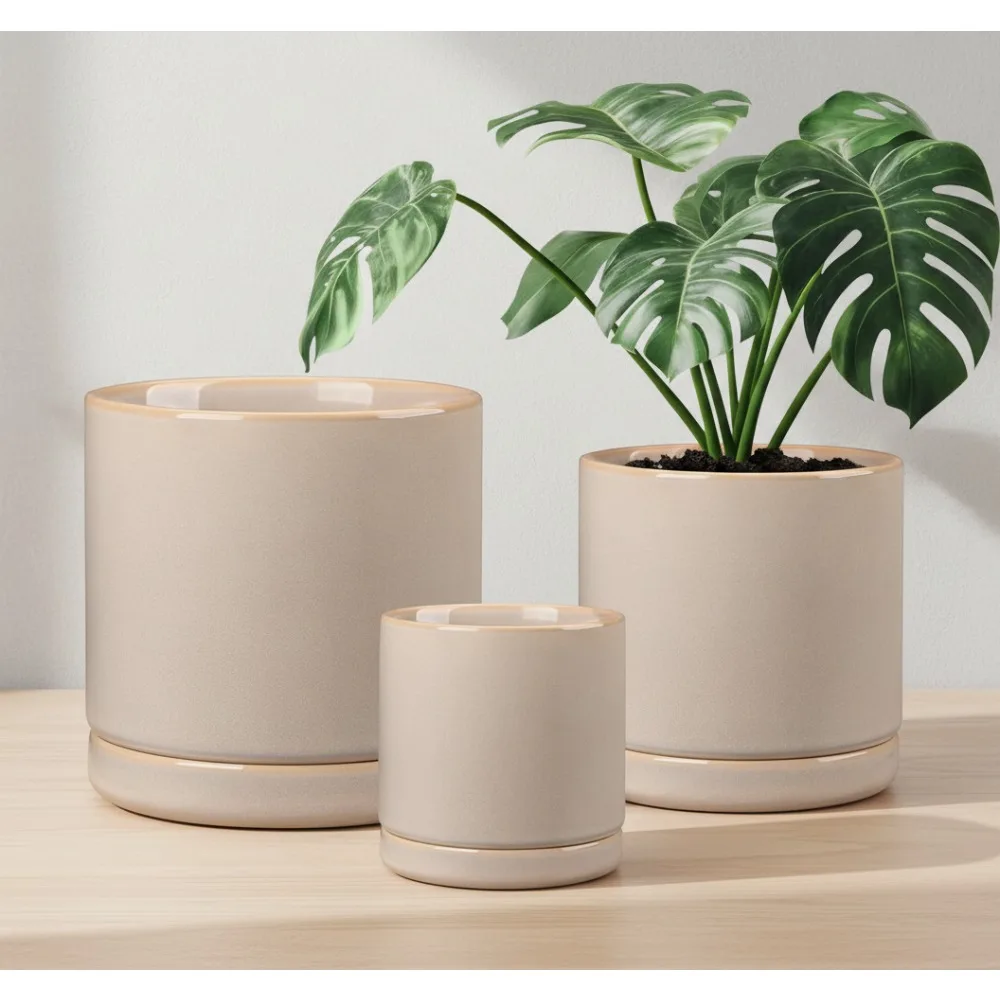 Ceramic Plant Pots Indoor Plants with Drainage Holes, 6.25+8.25+10.25 Inch Modern Flower Planters for Home Decor
Ceramic Plant Pots Indoor Plants with Drainage Holes, 6.25+8.25+10.25 Inch Modern Flower Planters for Home Decor