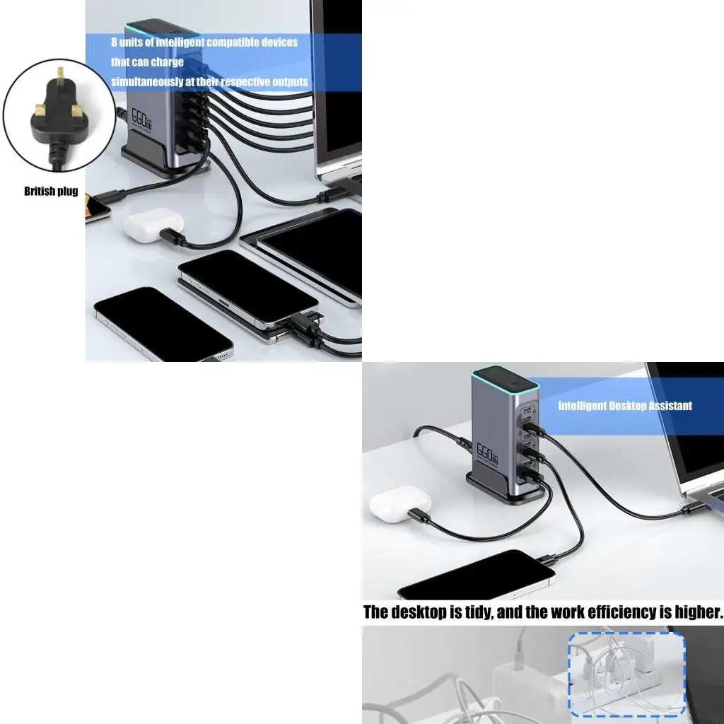 660W USB C Charging Station PD100w Port For Laptops Tablets Phones
660W USB C Charging Station PD100w Port For Laptops Tablets Phones