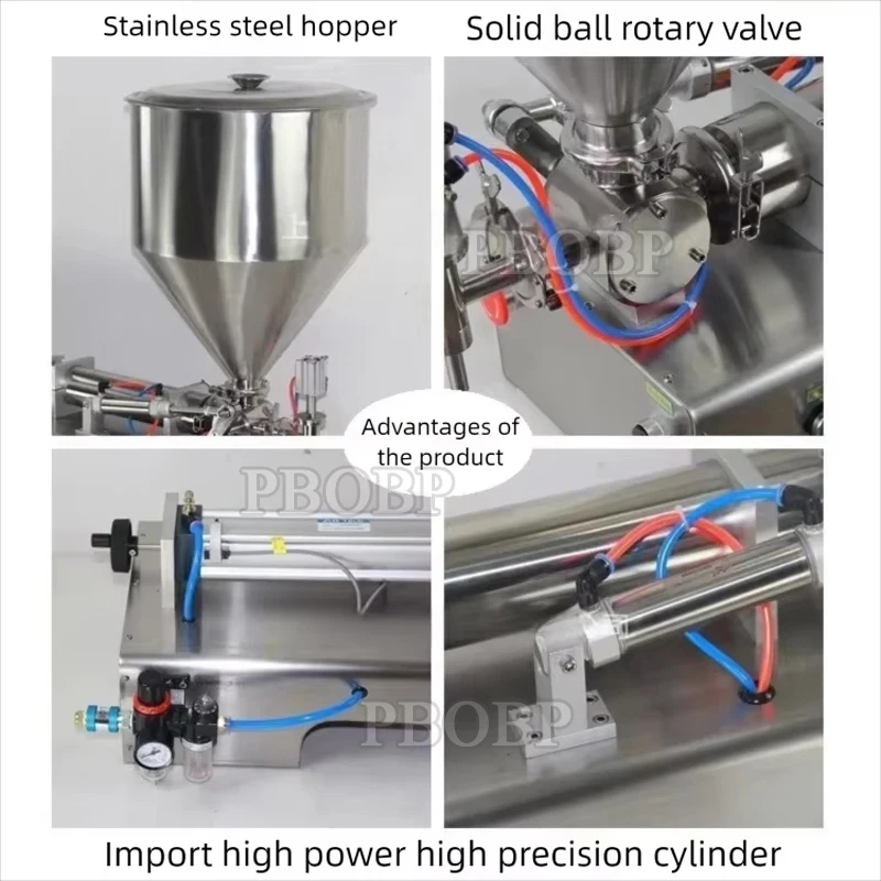 PBOBP Pneumatic Paste Liquid Filling Machine Cream Oil Filler Piston Adjustable Bottle Filler With Hopper for Water Oil Honey
PBOBP Pneumatic Paste Liquid Filling Machine Cream Oil Filler Piston Adjustable Bottle Filler With Hopper for Water Oil Honey