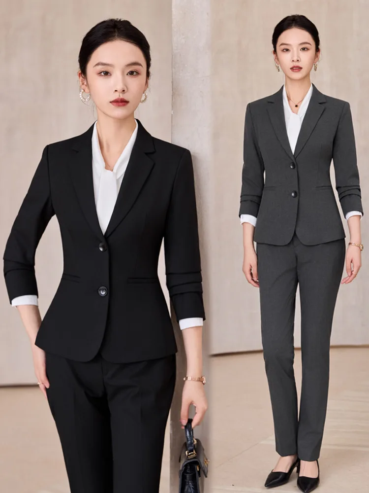 Blue professional suit for women, suitable for spring and autumn, formal attire for job interviews, workplace commuting, elegant
Blue professional suit for women, suitable for spring and autumn, formal attire for job interviews, workplace commuting, elegant