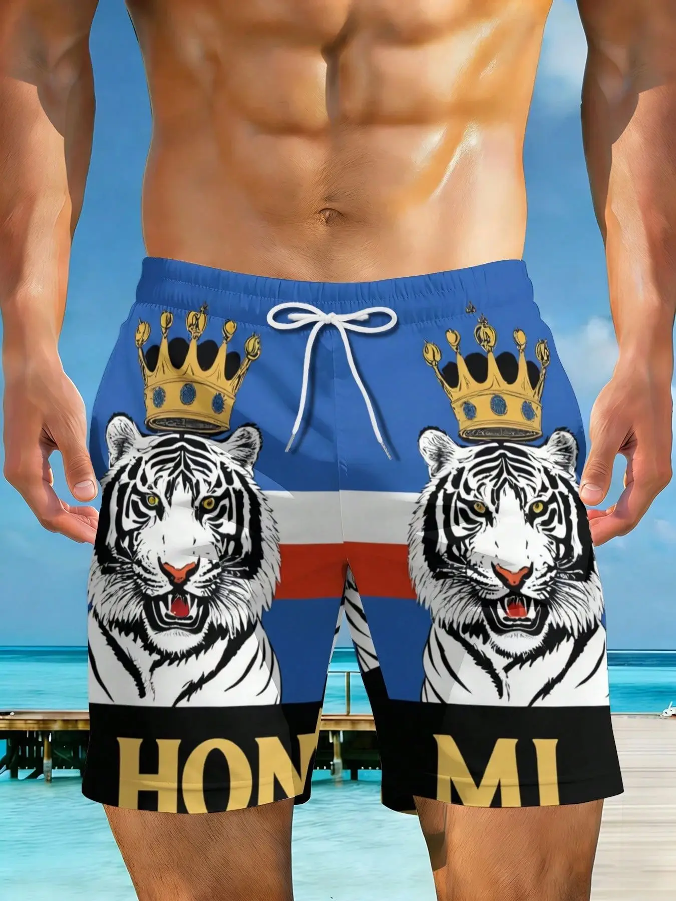 2026 Summer New Styles Tiger Crown Blue Red White Plus Size Men's Casual Beach Shorts Suitable For Summer Outings And Beach Vacations Surfing And Relaxation Activities
2026 Summer New Styles Tiger Crown Blue Red White Plus Size Men's Casual Beach Shorts Suitable For Summer Outings And Beach Vacations Surfing And Relaxation Activities