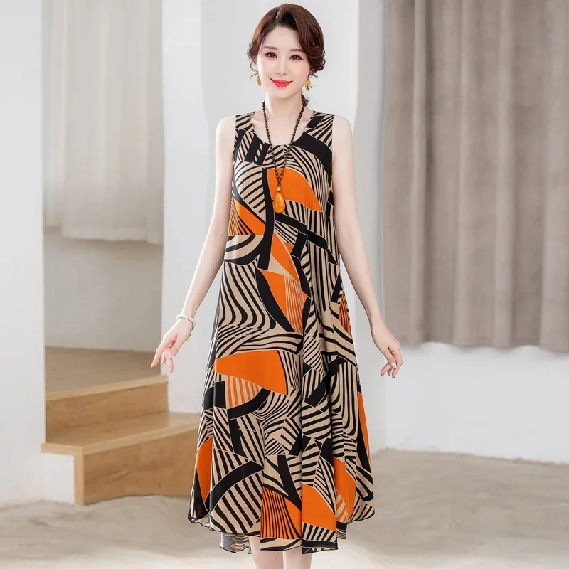 Summer Sleeveless Dress Women Elegant 2023 New Loose Vintage Print Boho Long Dress Summer Women Clothes
Summer Sleeveless Dress Women Elegant 2023 New Loose Vintage Print Boho Long Dress Summer Women Clothes