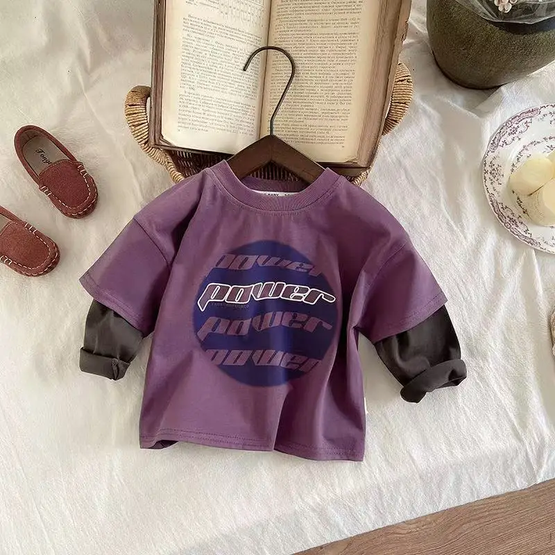 Boys' Spring and Autumn Set Children's New Fake Two piece Long sleeved T-shirt Boys' Baby Work Pants Two piece Set Trendy
Boys' Spring and Autumn Set Children's New Fake Two piece Long sleeved T-shirt Boys' Baby Work Pants Two piece Set Trendy
