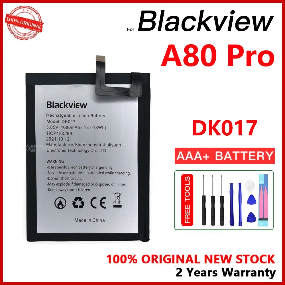 100% New Original DK017 (A80 Pro) 4680mAh Replacement Battery For For Blackview A80 Pro A80Pro / A80 Plus Batteries With Gifts
100% New Original DK017 (A80 Pro) 4680mAh Replacement Battery For For Blackview A80 Pro A80Pro / A80 Plus Batteries With Gifts