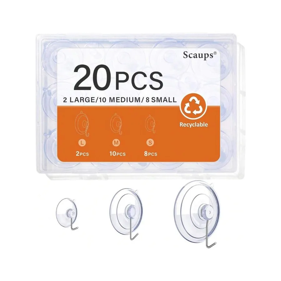 20PCS Suction Cup Hooks, 2.5Inch, 1.77Inch, 1Inch Suction Cups Witetal Hooks Removable, Suitable For Glass, Windows, Bathrooms,
20PCS Suction Cup Hooks, 2.5Inch, 1.77Inch, 1Inch Suction Cups Witetal Hooks Removable, Suitable For Glass, Windows, Bathrooms,