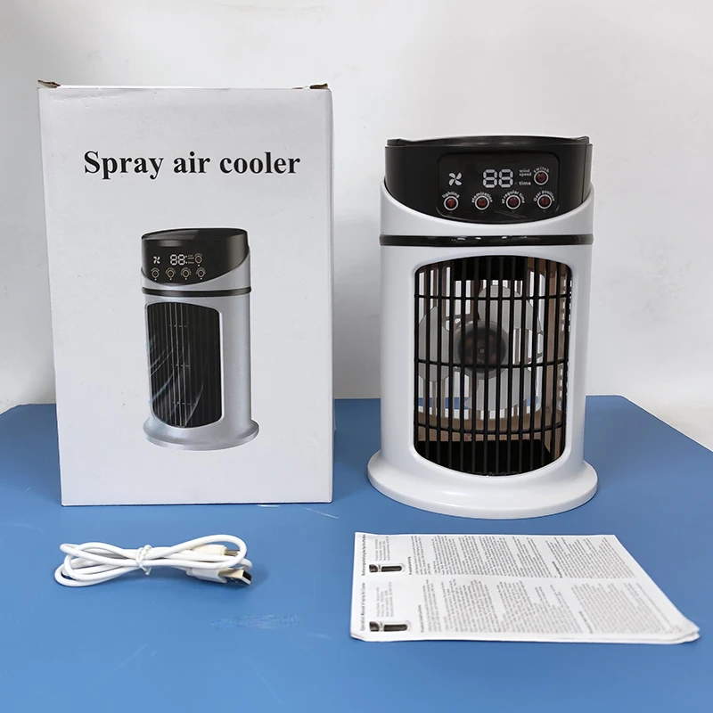 Портативный USB-вентилятор с функцией зарядки, электрический охлаждающий вентилятор с многофункциональным увлажнителем воздуха, настольный вентилятор с LED-дисплеем
Портативный USB-вентилятор с функцией зарядки, электрический охлаждающий вентилятор с многофункциональным увлажнителем воздуха, настольный вентилятор с LED-дисплеем