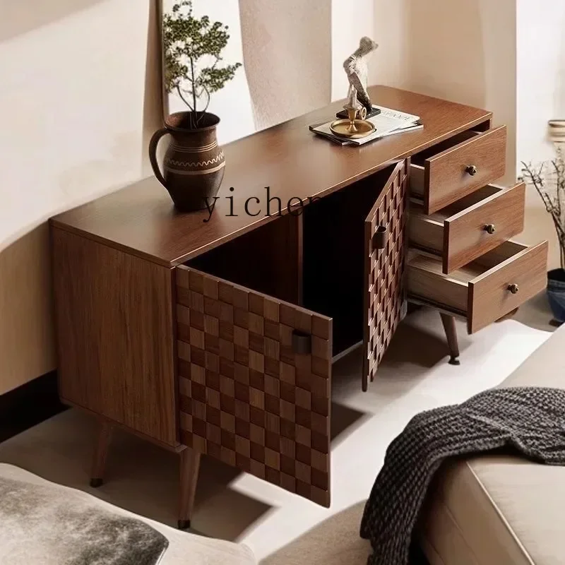 ZC retro solid wood porch cabinet against the wall storage living room household dining side cabinet medieval solid wood
ZC retro solid wood porch cabinet against the wall storage living room household dining side cabinet medieval solid wood