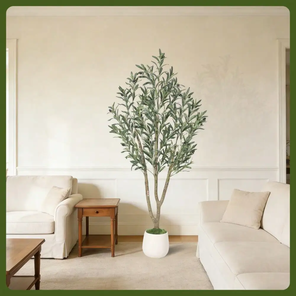 Lifelike Artificial Olive Tree 5FT, Faux Plant With Bendable Foliage Stems, Anti-Slip Tapered Pot & Wind-Resistant Stable Base, No Care Evergreen For Indoor Home Office Decor
Lifelike Artificial Olive Tree 5FT, Faux Plant With Bendable Foliage Stems, Anti-Slip Tapered Pot & Wind-Resistant Stable Base, No Care Evergreen For Indoor Home Office Decor