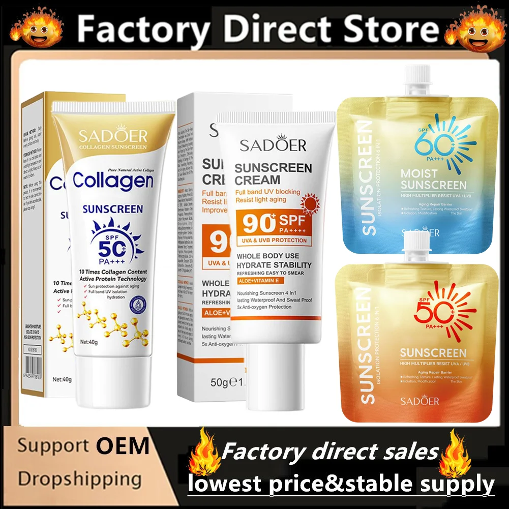 SADOER Sunscreen Face Neck Body Solar Blocker SPF50+ Facial Protection Cream UV Protection Moisturizing Sun Cream Sunblock
SADOER Sunscreen Face Neck Body Solar Blocker SPF50+ Facial Protection Cream UV Protection Moisturizing Sun Cream Sunblock