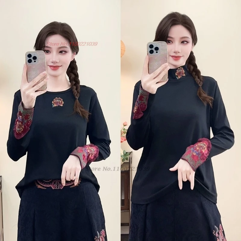 2025 chinese vintage shirt national flower embroidery o-neck folk shirt oriental traditional hanfu tops ethnic retro base shirt
2025 chinese vintage shirt national flower embroidery o-neck folk shirt oriental traditional hanfu tops ethnic retro base shirt
