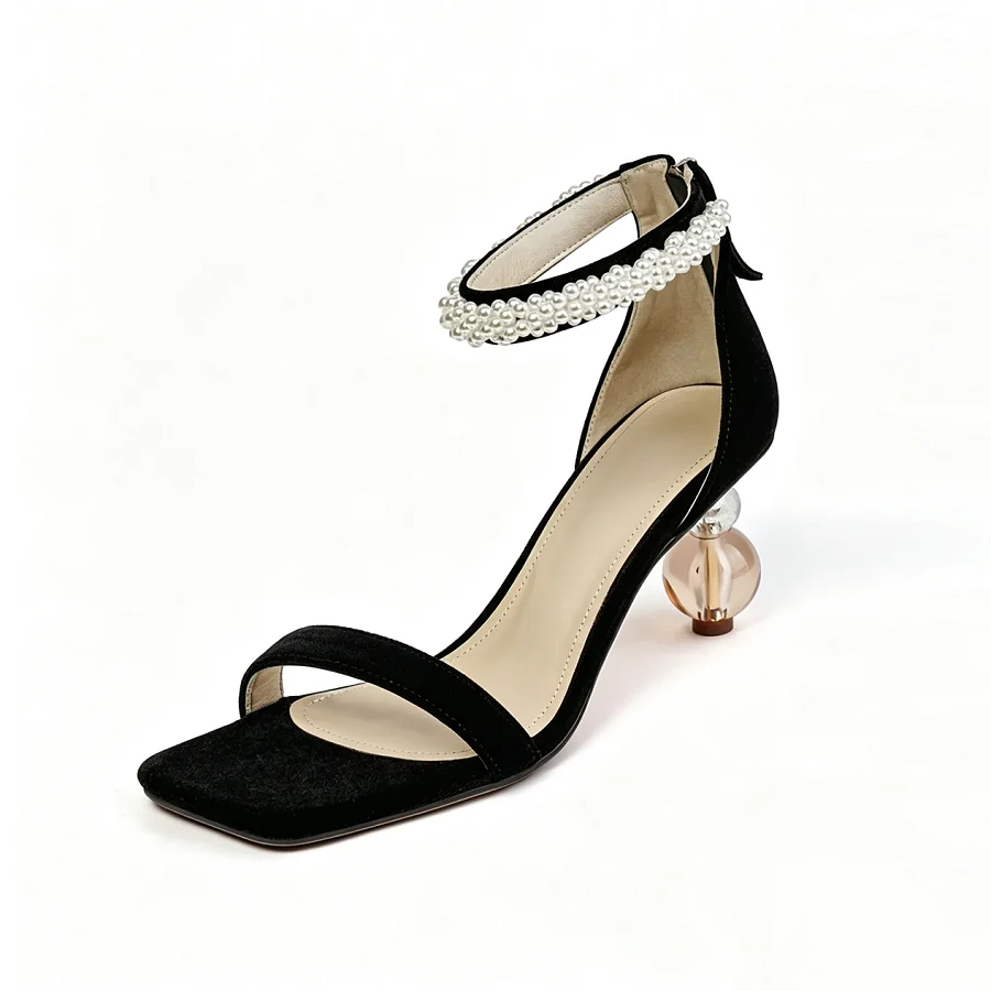 Womens Sandals Luxury Narrow Band Velvet Sandals Strange Elegant Pumps High Heel Cover Heel Party Wedding Shoes Summer Sandalias
Womens Sandals Luxury Narrow Band Velvet Sandals Strange Elegant Pumps High Heel Cover Heel Party Wedding Shoes Summer Sandalias
