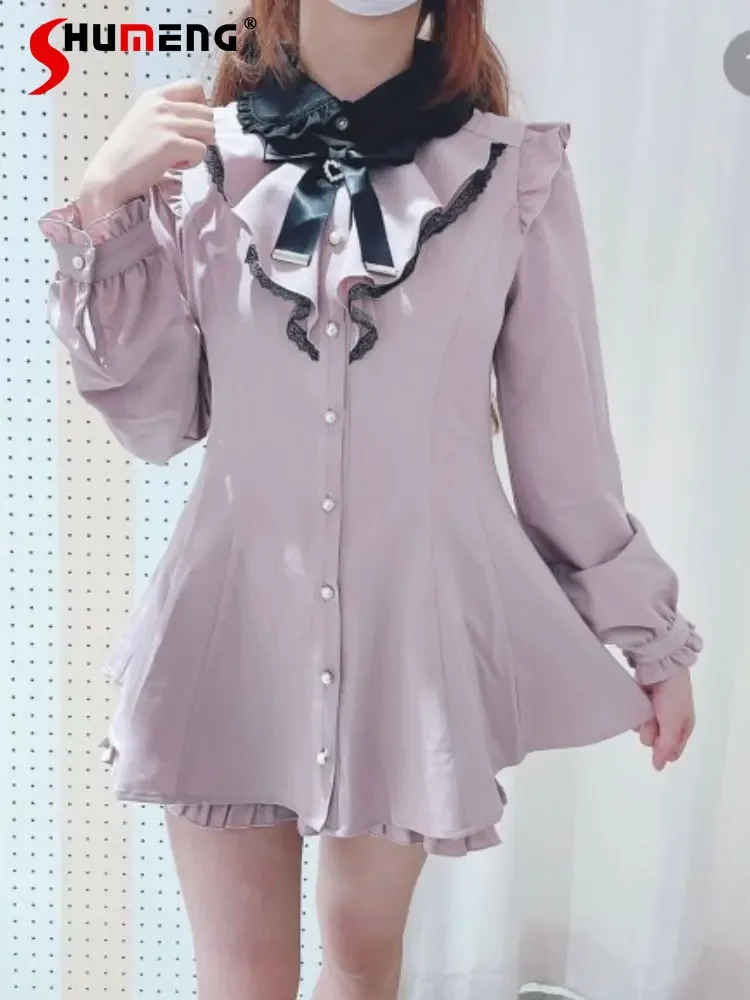 Lolita Set Women's Shorts and Top 2023 Fall Sets Lace Butterfly Ruffles Long Sleeve Blouse and Shorts Women Two Piece Outfits
Lolita Set Women's Shorts and Top 2023 Fall Sets Lace Butterfly Ruffles Long Sleeve Blouse and Shorts Women Two Piece Outfits