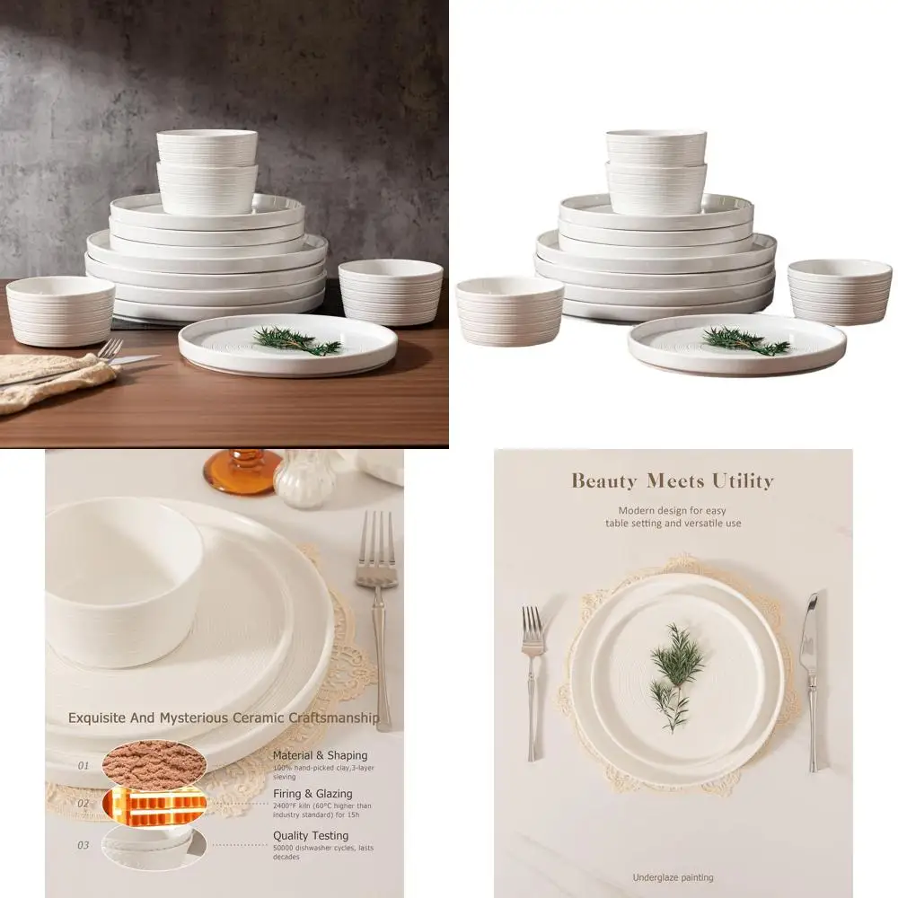 12-Piece Porcelain Dinnerware Set: Lightweight, Scratch-Resistant Plates and Bowls (Style 10)
12-Piece Porcelain Dinnerware Set: Lightweight, Scratch-Resistant Plates and Bowls (Style 10)