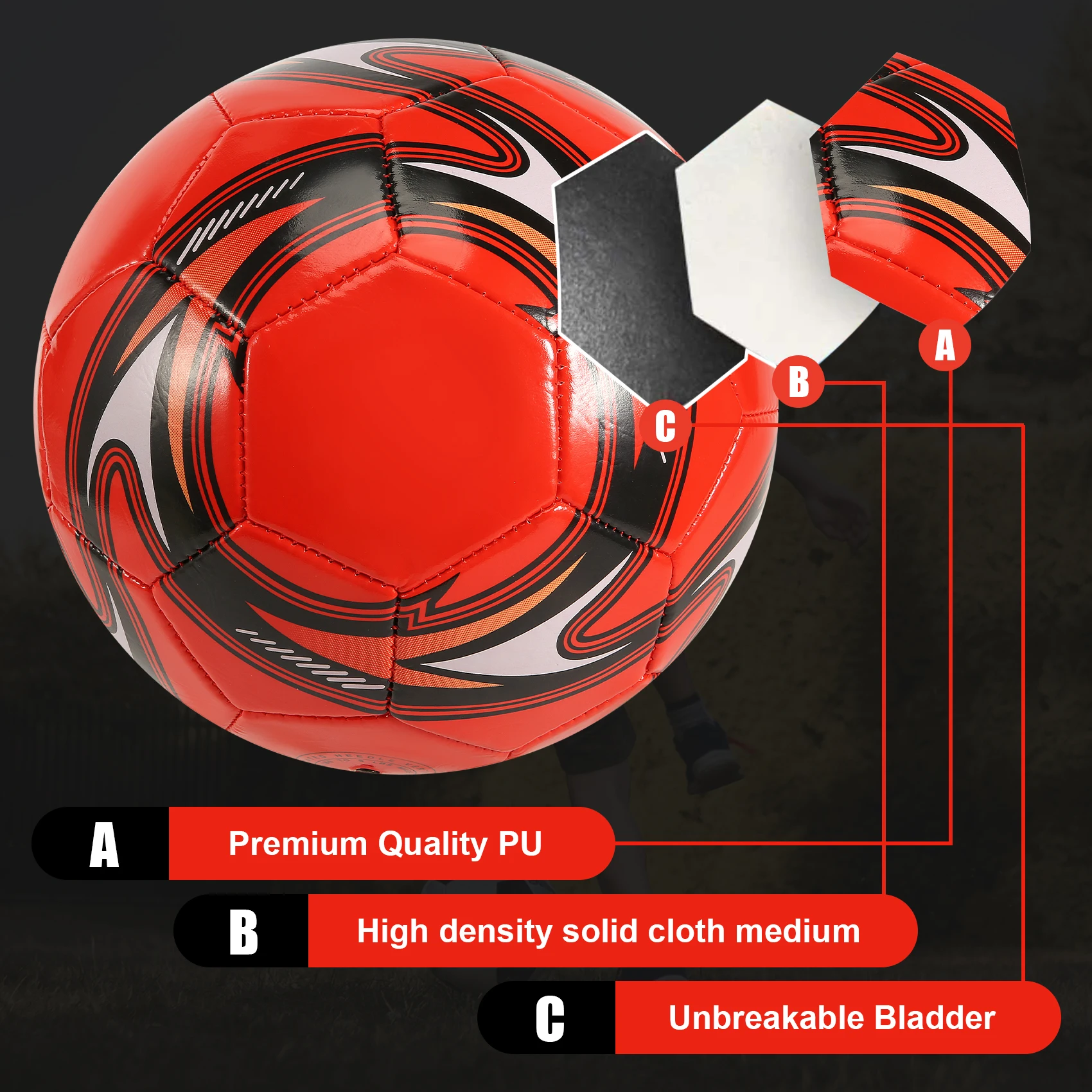 B24A Professional Soccer Ball Size 5 Official Soccer Training Football Ball Competition Outdoor Football Red
B24A Professional Soccer Ball Size 5 Official Soccer Training Football Ball Competition Outdoor Football Red