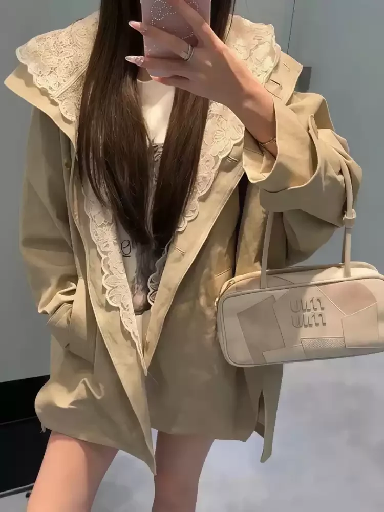 Trench Coat Buttoned To The Top Woman Clothing Loose Single-Breasted Autumn Winter High Street Temperament Spring Oversized
Trench Coat Buttoned To The Top Woman Clothing Loose Single-Breasted Autumn Winter High Street Temperament Spring Oversized