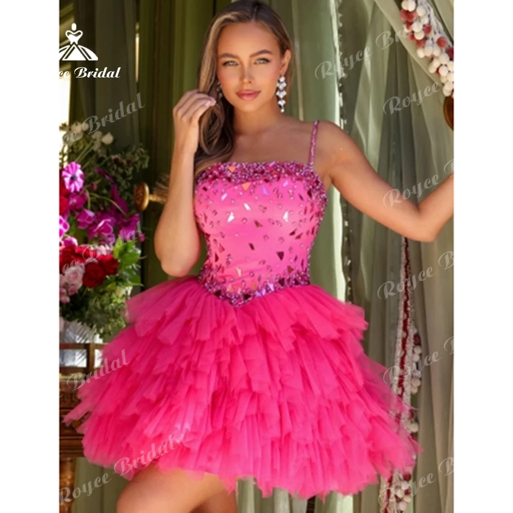 Sweet Princess Strapless Mini Prom Dress Spaghetti Strap Homecoming Dress Tiered Ruffled Tulle Cocktail Dress Customized
Sweet Princess Strapless Mini Prom Dress Spaghetti Strap Homecoming Dress Tiered Ruffled Tulle Cocktail Dress Customized