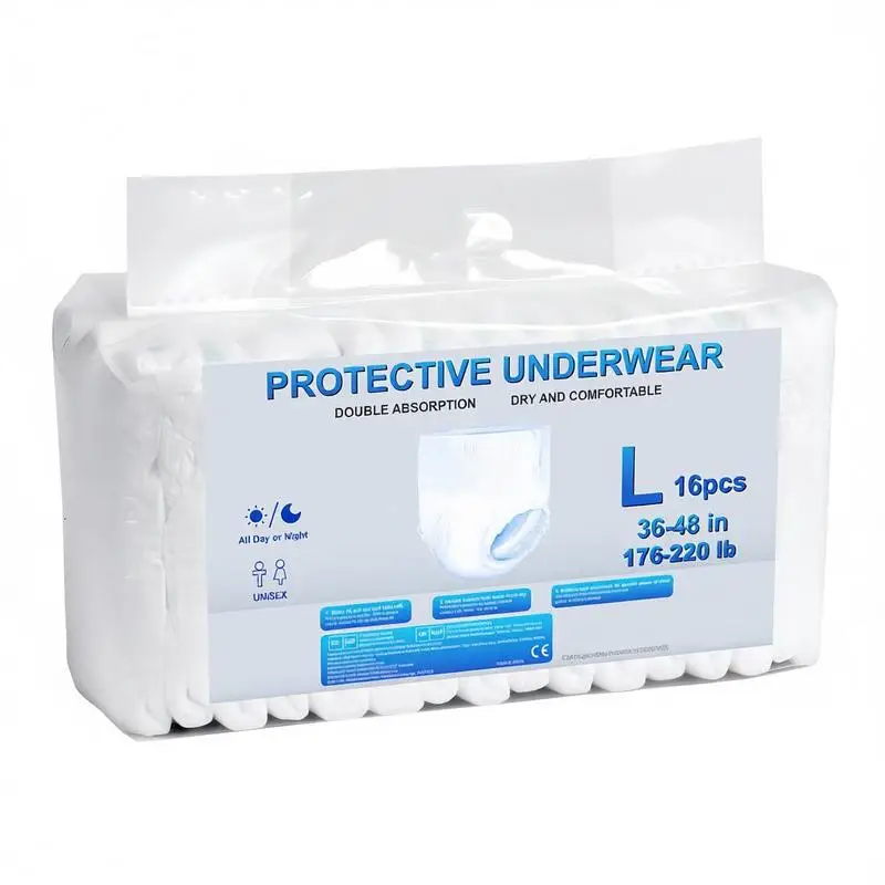 Adult Incontinence Underwear, High Absorbent Protective Underwear for Men & Women, Disposable Adult Pull-ups Diaper with Leakproof Leg Cuff & Wetness Indicator - L Size, 64 Count (4 Packs of 16)
Adult Incontinence Underwear, High Absorbent Protective Underwear for Men & Women, Disposable Adult Pull-ups Diaper with Leakproof Leg Cuff & Wetness Indicator - L Size, 64 Count (4 Packs of 16)
