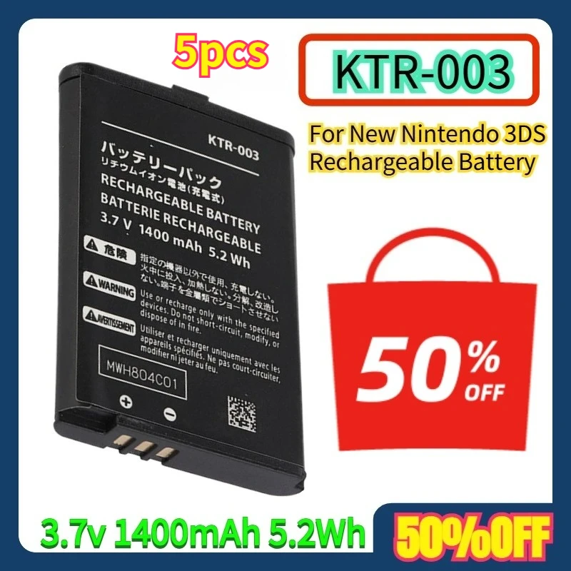 For New Nintendo 3DS KTR-003 1400mAh 5.2Wh Rechargeable Battery 2pcs
For New Nintendo 3DS KTR-003 1400mAh 5.2Wh Rechargeable Battery 2pcs