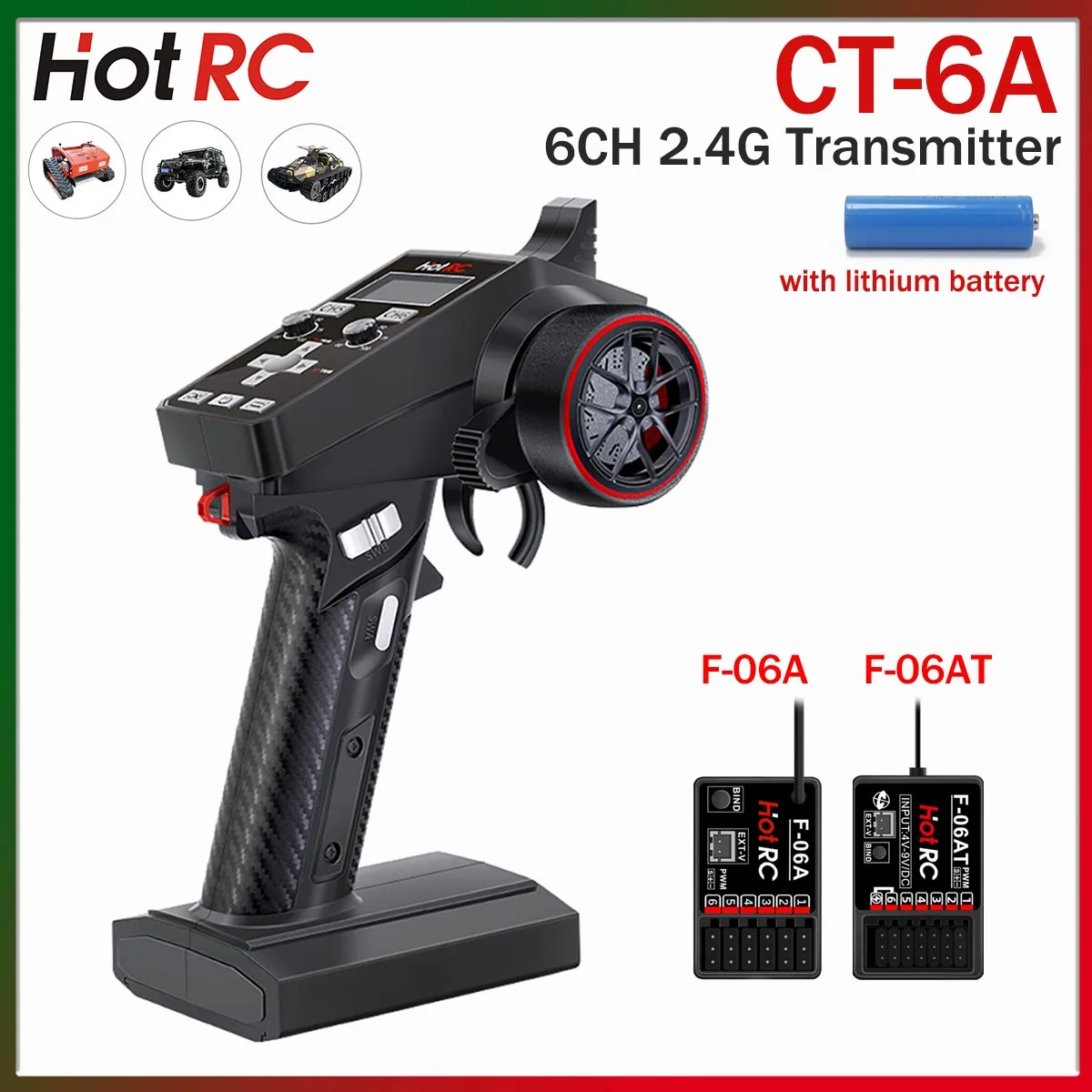 HotRC CT-6A CT6A 6CH 2.4G Transmitter Radio System Remote Controller F-06A F-06AT Gyro Receiver for RC Car Truck Boat Tank Parts
HotRC CT-6A CT6A 6CH 2.4G Transmitter Radio System Remote Controller F-06A F-06AT Gyro Receiver for RC Car Truck Boat Tank Parts