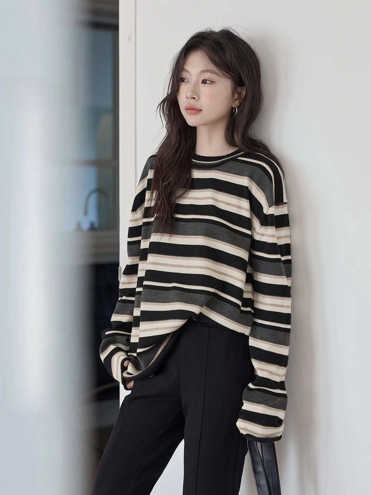 HuiXi Women's Striped Knitwear Casual Loose Long Sve Spring New Sle Faionable Slimming Top Comfortable Daily Wear
HuiXi Women's Striped Knitwear Casual Loose Long Sve Spring New Sle Faionable Slimming Top Comfortable Daily Wear