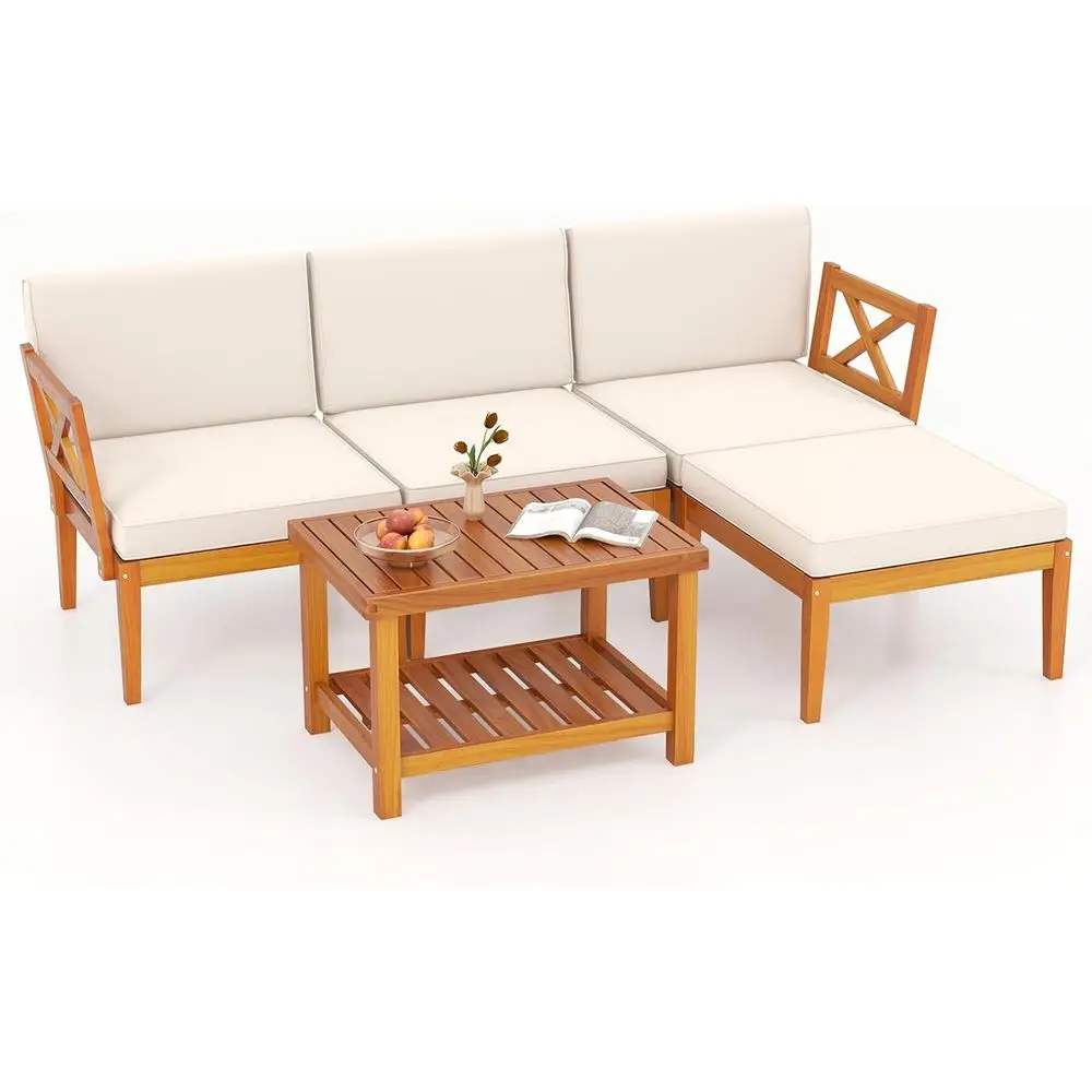 5-компонентный набор для бесед в патио из дерева акации, модульный уличный диван для отдыха с подушками и журнальным столиком для сада, заднего двора
5-компонентный набор для бесед в патио из дерева акации, модульный уличный диван для отдыха с подушками и журнальным столиком для сада, заднего двора