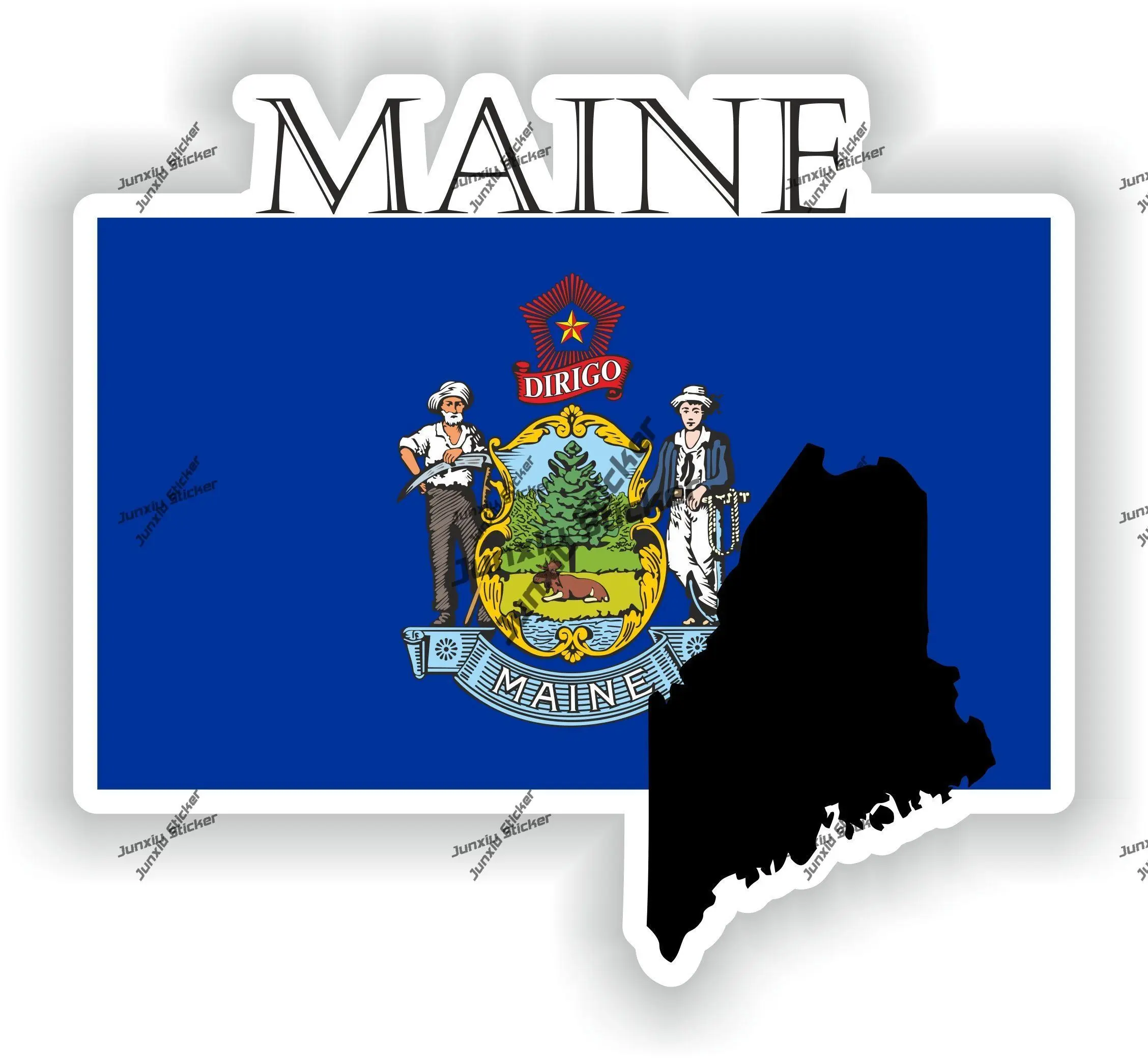 Maine Sticker Coat of Arms of Maine Flag with Map Badge Waterproof Decal Decor for SUV Car Bike The Whole Body Anti Scratch
Maine Sticker Coat of Arms of Maine Flag with Map Badge Waterproof Decal Decor for SUV Car Bike The Whole Body Anti Scratch