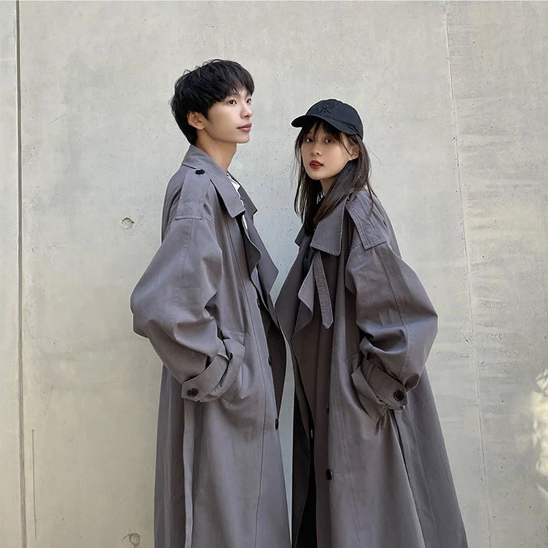 Women Trench Coat Windbreaker Men's Spring And Autumn Couple's Coat Long Knee-length Korean Version British
Women Trench Coat Windbreaker Men's Spring And Autumn Couple's Coat Long Knee-length Korean Version British