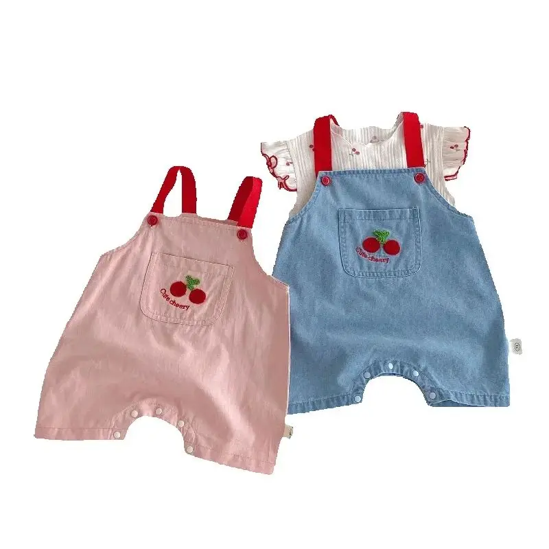 2025 Summer Newborn Baby Girls Overalls Cherry Embroidery Bib Romper Outfit for Kids Girl Matching Cherry T-shirt
2025 Summer Newborn Baby Girls Overalls Cherry Embroidery Bib Romper Outfit for Kids Girl Matching Cherry T-shirt