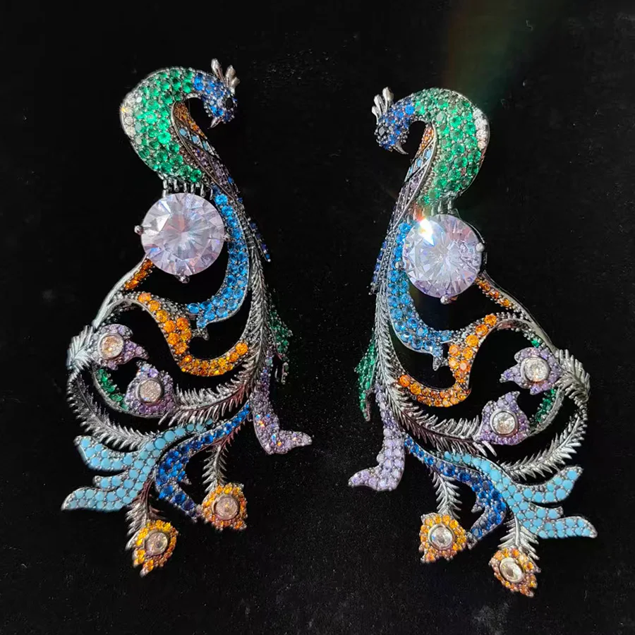 exquisite Large Phoenix Earrings for Women Jewelry Wedding Dinner Party Luxury Colorful Zirconia Chinese Style Earrings
exquisite Large Phoenix Earrings for Women Jewelry Wedding Dinner Party Luxury Colorful Zirconia Chinese Style Earrings