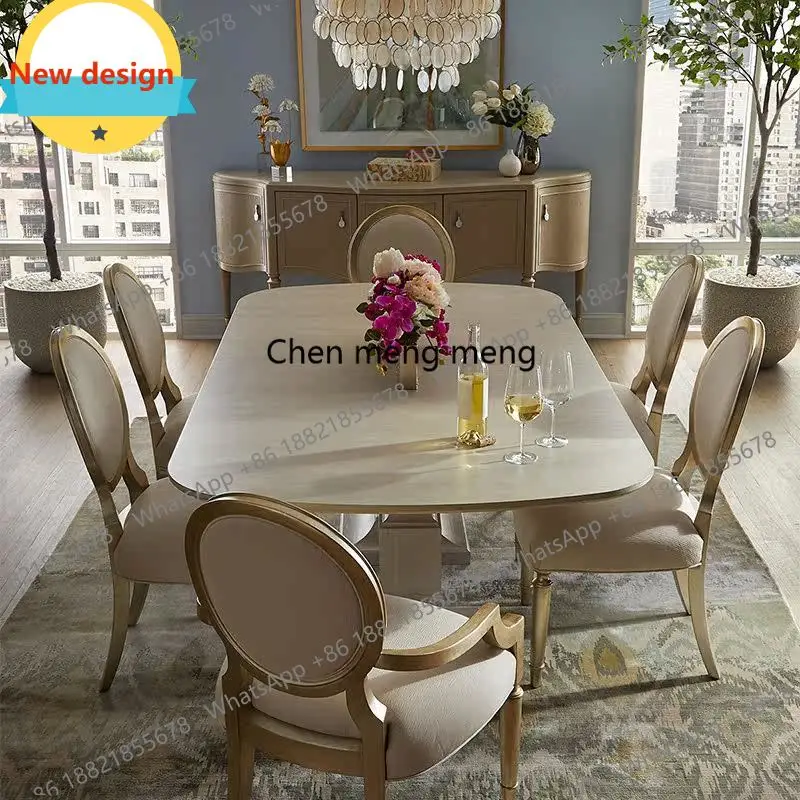 American light luxury oval dining table furniture custom villa six-person dining table simple oak dining table
American light luxury oval dining table furniture custom villa six-person dining table simple oak dining table