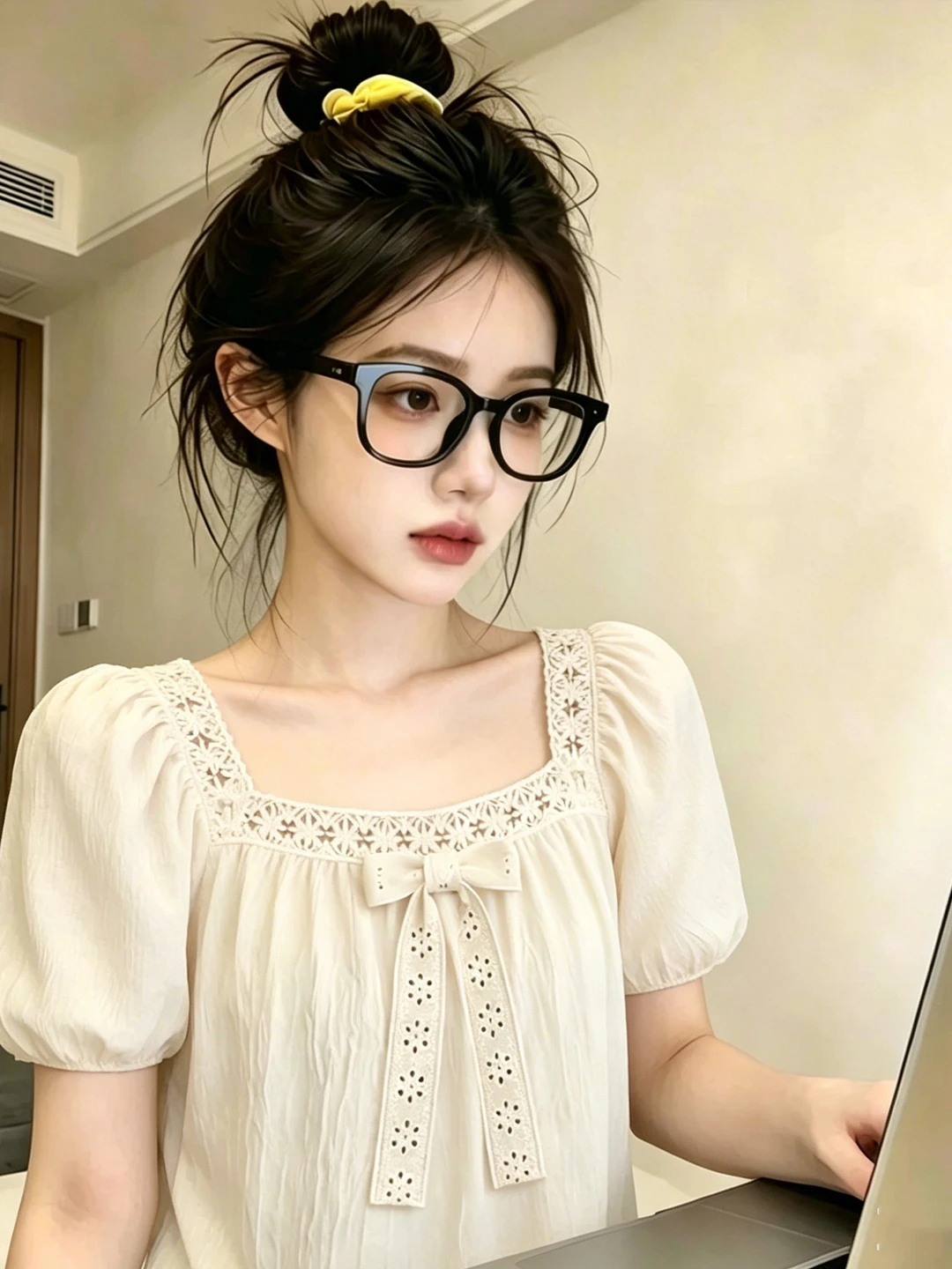 Summer 2026 New Style Loose Women's Shirt with Embroidery Hollow out Design And Knot Bubble Sleeve in Apricot Color
Summer 2026 New Style Loose Women's Shirt with Embroidery Hollow out Design And Knot Bubble Sleeve in Apricot Color