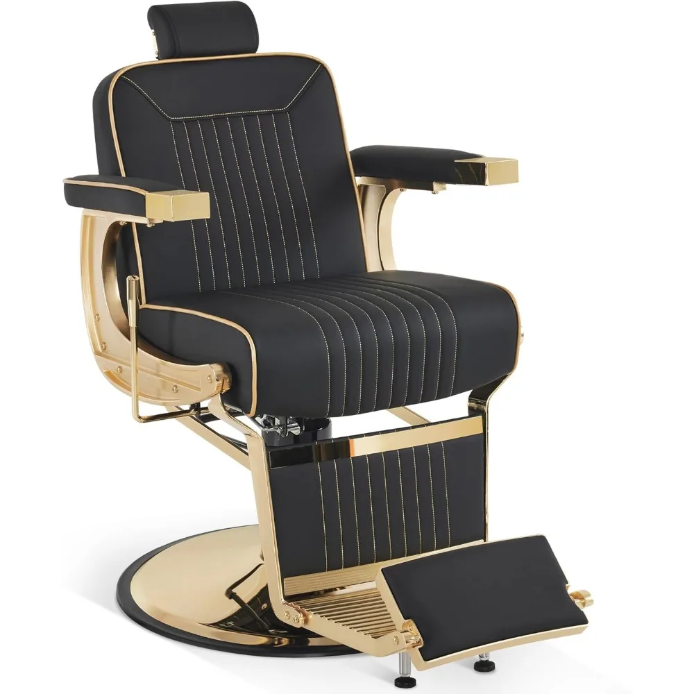 Classic Barber Chair, 660Lbs Heavy-Duty Hydraulic Pump, Professional Reclining Salon Chair for Hair Stylist, Gold&Black, Barber
Classic Barber Chair, 660Lbs Heavy-Duty Hydraulic Pump, Professional Reclining Salon Chair for Hair Stylist, Gold&Black, Barber