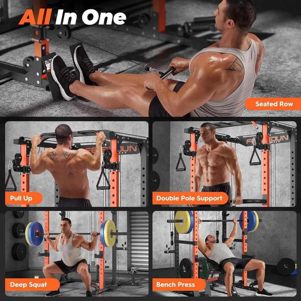 Multi-Function Squat Rack Power Cage FLA01 with Cable Crossover System, 2000LBS Capacity Power Rack and Packages
Multi-Function Squat Rack Power Cage FLA01 with Cable Crossover System, 2000LBS Capacity Power Rack and Packages