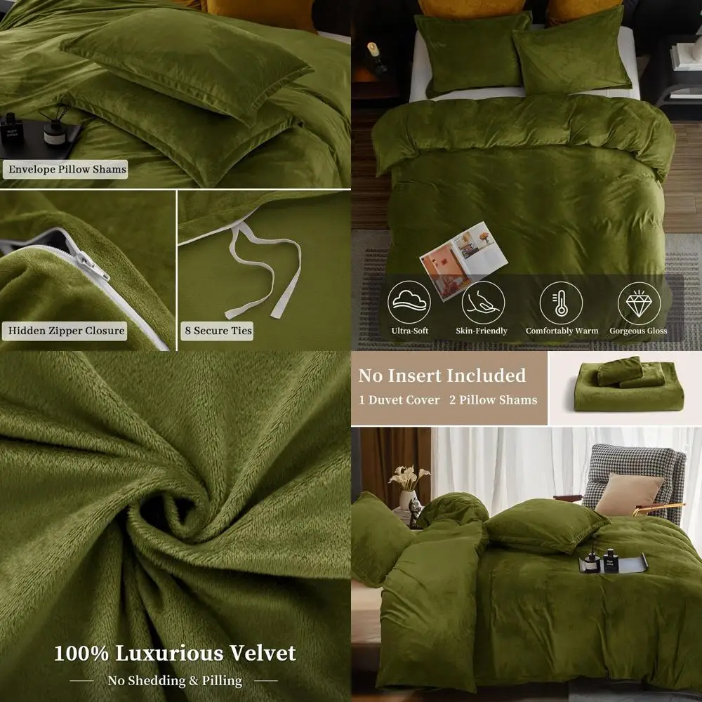Queen Size Velvet Duvet Cover Set, 3-Piece Flannel Bedding with 8 Ties, Plush Comforter Cover & Pillowcases, Zippered, 90x90, Ol
Queen Size Velvet Duvet Cover Set, 3-Piece Flannel Bedding with 8 Ties, Plush Comforter Cover & Pillowcases, Zippered, 90x90, Ol