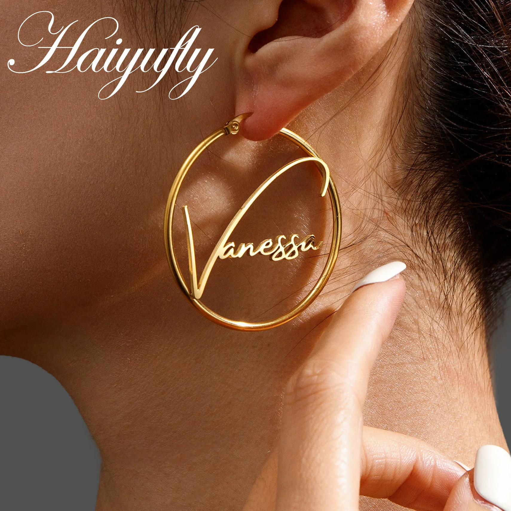 Haiyufly Custom Name Earring for Women Girl Big Hoop Earrings Stainless Steel Jewelry Mother Kids Birthday Personalized Gift
Haiyufly Custom Name Earring for Women Girl Big Hoop Earrings Stainless Steel Jewelry Mother Kids Birthday Personalized Gift