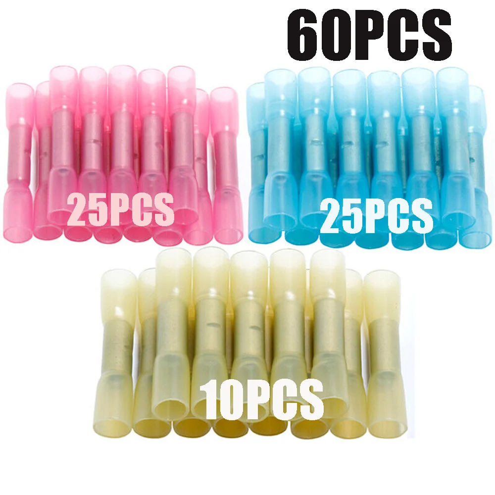 60SPCS Heat Shrink Connectors Insulated Waterproof Crimp Terminals Seal Butt Wire Connector Assortment Kit
60SPCS Heat Shrink Connectors Insulated Waterproof Crimp Terminals Seal Butt Wire Connector Assortment Kit