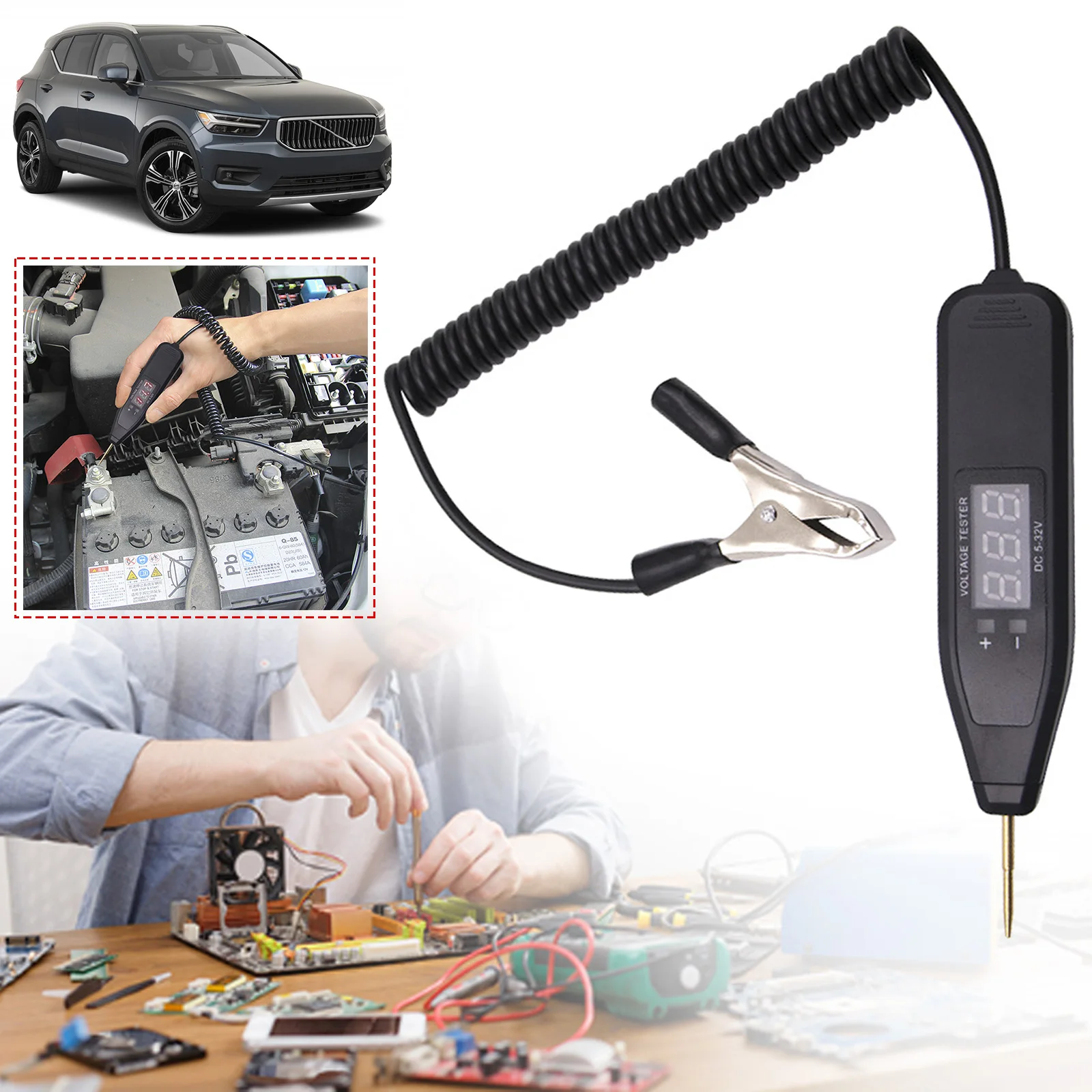 6V 12V 24V DC Car Truck Voltage Circuit Tester Car Test Long Probe Pen Light Bulb Automobile Maint Voltage Test Pen Detector
6V 12V 24V DC Car Truck Voltage Circuit Tester Car Test Long Probe Pen Light Bulb Automobile Maint Voltage Test Pen Detector