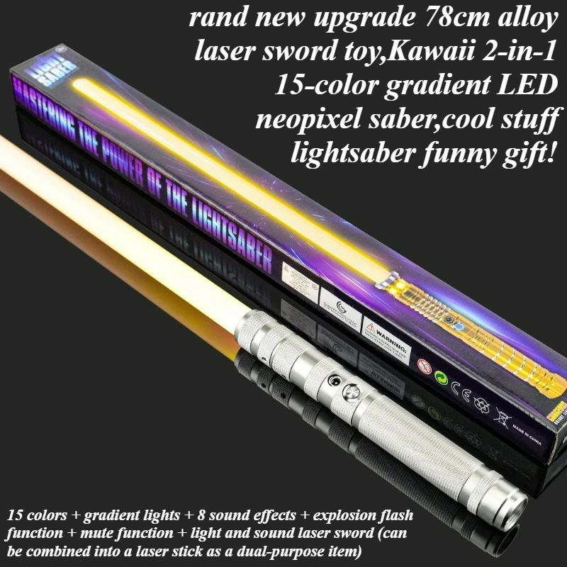 Cool Stuff Lightsaber Funny Gift-Hot 78cm 2-in-1 Alloy Laser Sword Toy,Kawaii 15-color Gradient LED Neopixel Saber,Toys for Boys
Cool Stuff Lightsaber Funny Gift-Hot 78cm 2-in-1 Alloy Laser Sword Toy,Kawaii 15-color Gradient LED Neopixel Saber,Toys for Boys