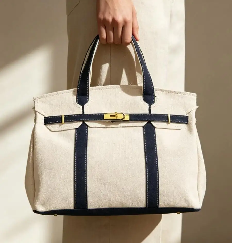 Canvas Tote Bag For Women Color Block Design Spacious Commuter Handbag Everyday Use
Canvas Tote Bag For Women Color Block Design Spacious Commuter Handbag Everyday Use