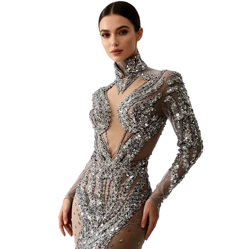 Sparkly Silver Rhinestones Sequins Birthday Celebrate Evening Short Dress for Women Sexy Mesh Transparent Photo Shoot Wear
Sparkly Silver Rhinestones Sequins Birthday Celebrate Evening Short Dress for Women Sexy Mesh Transparent Photo Shoot Wear