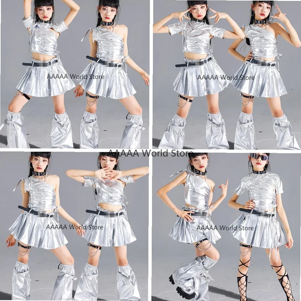 Cosplay Silver Crop Top Pleated Skirt Set Girls Kpop Dance Costume Jazz Fashion Runway Show Outfit Cool Streetwear Kids Street
Cosplay Silver Crop Top Pleated Skirt Set Girls Kpop Dance Costume Jazz Fashion Runway Show Outfit Cool Streetwear Kids Street