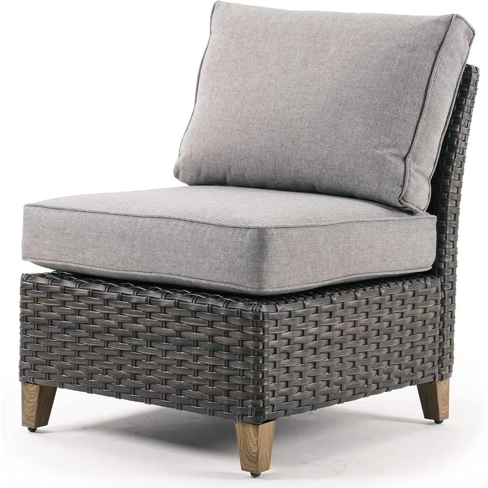 Outdoor Furniture, Patio Wicker Sectional Sofa Modular Furniture Set Single Sofa with Thick Cushions and Frame for Deck Porch
Outdoor Furniture, Patio Wicker Sectional Sofa Modular Furniture Set Single Sofa with Thick Cushions and Frame for Deck Porch