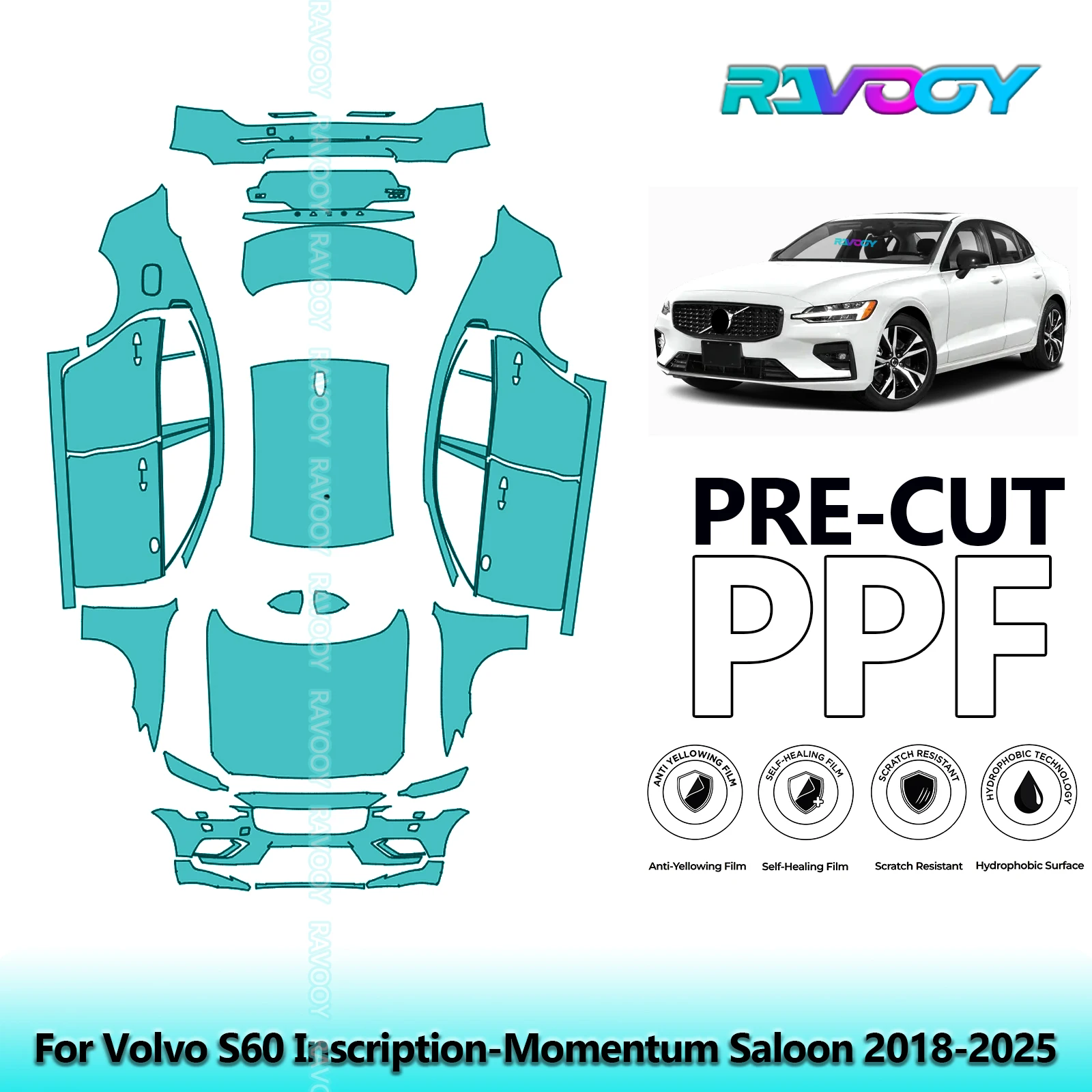 Car Precut Paint Protection Film Full Vehicle Anti-scratch Exterior TPU PPF For Volvo S60 Inscription-Momentum Saloon 2018-2025
Car Precut Paint Protection Film Full Vehicle Anti-scratch Exterior TPU PPF For Volvo S60 Inscription-Momentum Saloon 2018-2025