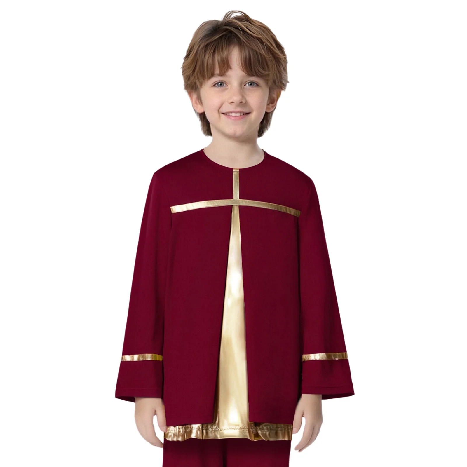 Kids Boys Girls Liturgical Praise Dance Top Tunic Round Neck Long Sleeve Metallic Shiny Color Block Top Choir Church Dancewear
Kids Boys Girls Liturgical Praise Dance Top Tunic Round Neck Long Sleeve Metallic Shiny Color Block Top Choir Church Dancewear
