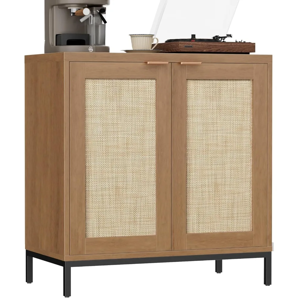 Cabinet with Rattan Decorated Doors, Buffet Table with Storage, Sideboard with Adjustable Shelves, Coffee Bar Cabinet
Cabinet with Rattan Decorated Doors, Buffet Table with Storage, Sideboard with Adjustable Shelves, Coffee Bar Cabinet