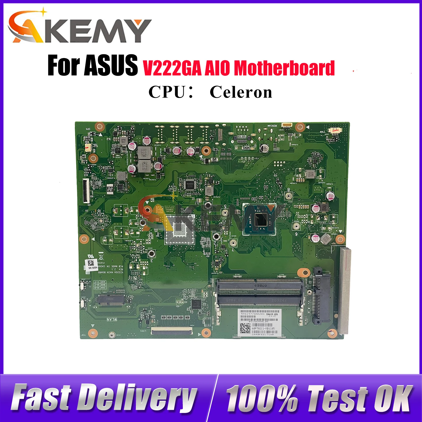 V222GA Motherboard For ASUS Vivo AiO V222GB V222G V222GA Mainboard With Celeron CPU 100% tests OK fast shipping High quality
V222GA Motherboard For ASUS Vivo AiO V222GB V222G V222GA Mainboard With Celeron CPU 100% tests OK fast shipping High quality