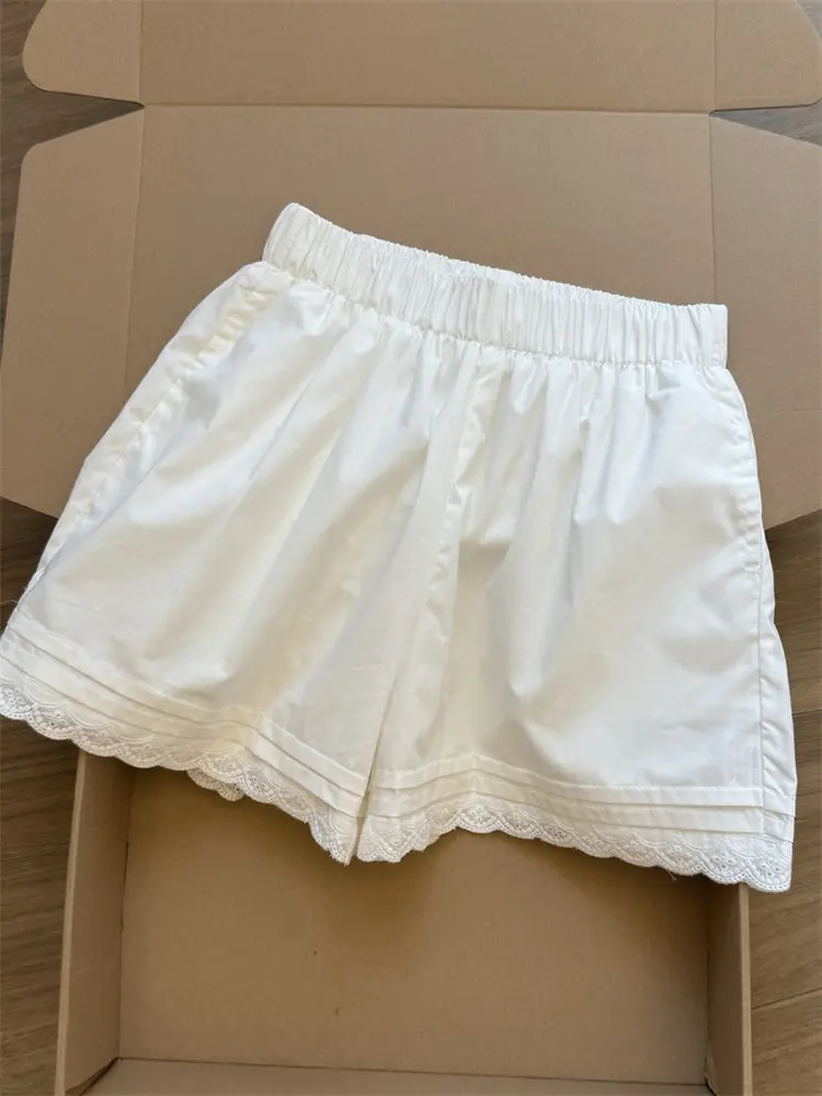 Pure Desire White Lace Trim Wide Leg Shorts Women Summer plus Size Design Sensation High Waist Loose Casual Pants
Pure Desire White Lace Trim Wide Leg Shorts Women Summer plus Size Design Sensation High Waist Loose Casual Pants