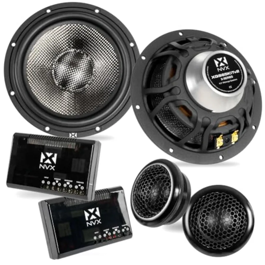 Car speakers for audio systems: carbon fiber cones silk dome tweeters external crossovers black high-power handling up to 600W
Car speakers for audio systems: carbon fiber cones silk dome tweeters external crossovers black high-power handling up to 600W
